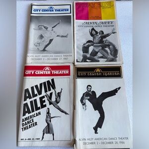 Vintage Lot of 4 1970’s-80’s Alvin Ailey Dance Company Playbills Programs NYC